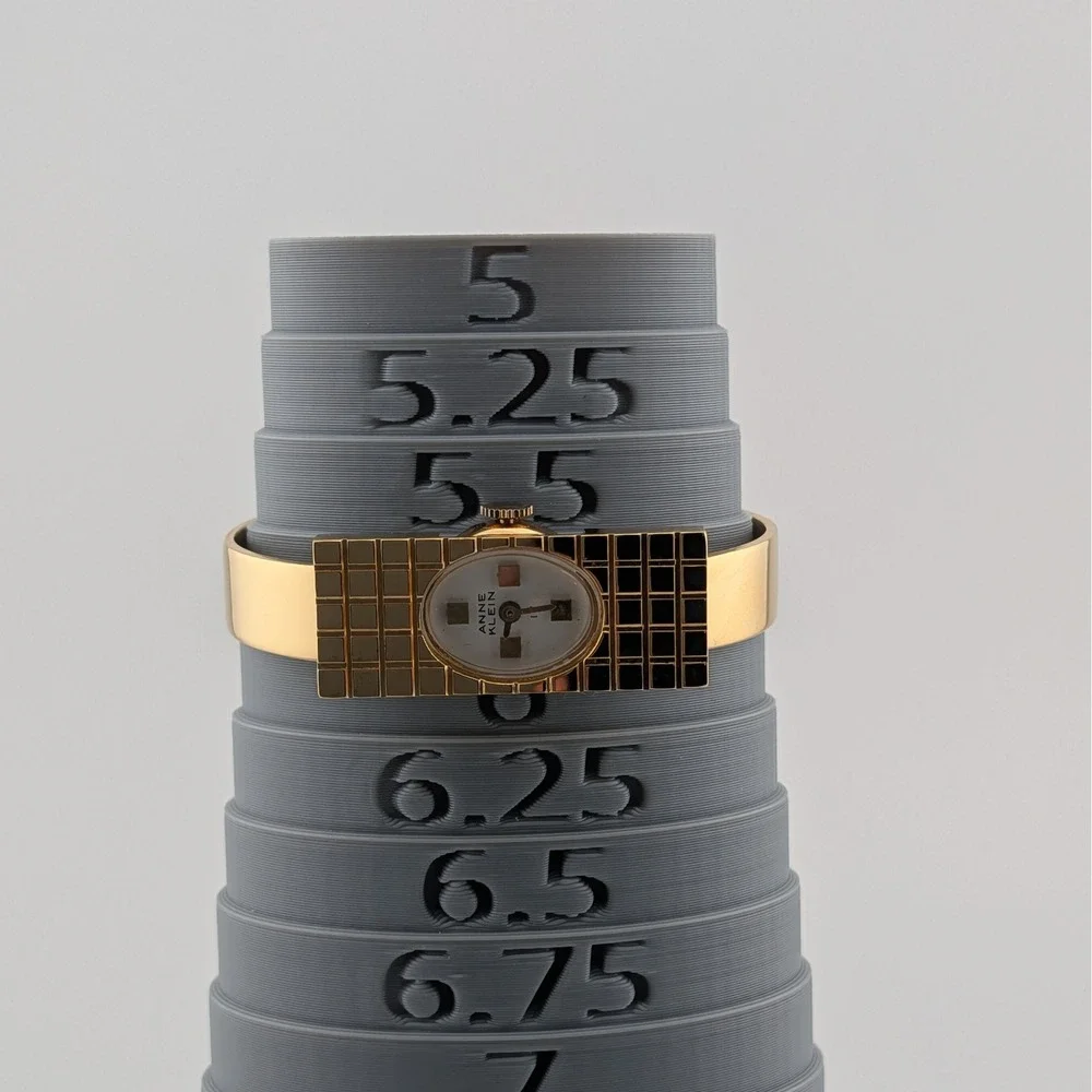 Anne‎ Klein Vintage Manual Wind Gold Rectangle Bangle Watch Art Deco